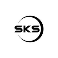 sks brief logo ontwerp, inspiratie voor een uniek identiteit. modern elegantie en creatief ontwerp. watermerk uw succes met de opvallend deze logo. vector