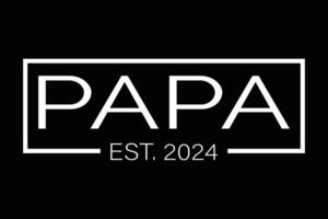 spoedig naar worden papa 2024 retro vaders dag papa Est 2024 overhemd ontwerp vector