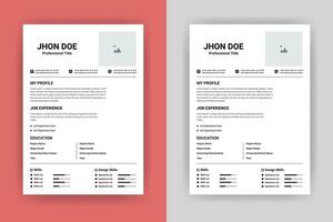 modern en schoon CV hervat sjabloon of minimalistische CV hervat sjabloon vector