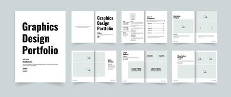 creatief grafiek ontwerp portefeuille sjabloon of gemakkelijk portefeuille lay-out ontwerp vector