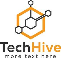 tech bijenkorf logo ontwerp vector