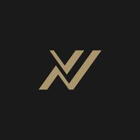 luxe brief vn logo ontwerp vector