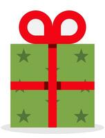 Kerstmis geschenk doos icoon, gekleurde ontwerp. vector geïsoleerd Aan wit achtergrond. Kerstmis vakantie ornament ontwerp