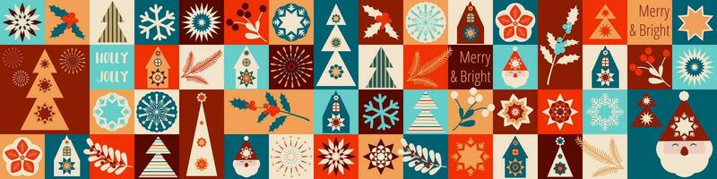 ornament met Kerstmis decoraties. naadloos patroon, banier, poster, ansichtkaart vector