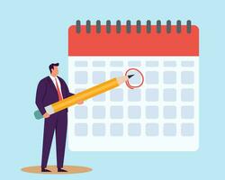 belangrijk afspraak kalender datum, herinnering of schema voor vergadering of evenement, werk deadline of planning voor lancering datum concept vector