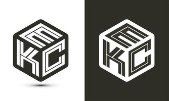 ekc brief logo ontwerp met illustrator kubus logo, vector logo modern alfabet doopvont overlappen stijl.