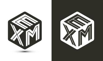 exm brief logo ontwerp met illustrator kubus logo, vector logo modern alfabet doopvont overlappen stijl.