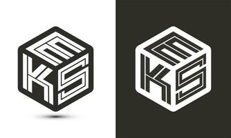 eks brief logo ontwerp met illustrator kubus logo, vector logo modern alfabet doopvont overlappen stijl.