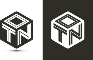 otn brief logo ontwerp met illustrator kubus logo, vector logo modern alfabet doopvont overlappen stijl.