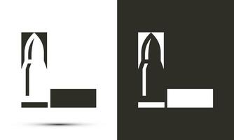 modern illustratie logo ontwerp eerste l combineren met kogel. vector
