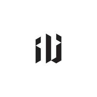 ij meetkundig en futuristische concept hoog kwaliteit logo ontwerp vector