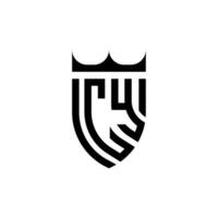 cy kroon schild eerste luxe en Koninklijk logo concept vector