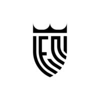 fn kroon schild eerste luxe en Koninklijk logo concept vector