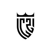 cz kroon schild eerste luxe en Koninklijk logo concept vector