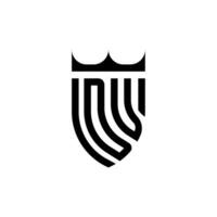 dv kroon schild eerste luxe en Koninklijk logo concept vector