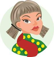 portret avatar gebruiker profiel voor sociaal media mooi meisje mooi uitdrukking. vector illustratie van Dames in Kerstmis kleren en schoonheid. vrouw tekens in een vlak stijl.