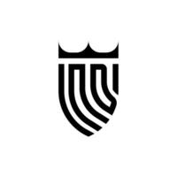 nd kroon schild eerste luxe en Koninklijk logo concept vector