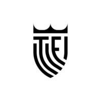 tf kroon schild eerste luxe en Koninklijk logo concept vector