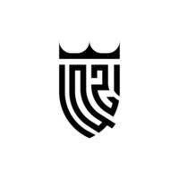 qz kroon schild eerste luxe en Koninklijk logo concept vector