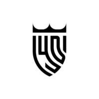 yd kroon schild eerste luxe en Koninklijk logo concept vector