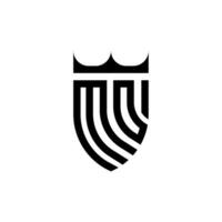 ma kroon schild eerste luxe en Koninklijk logo concept vector