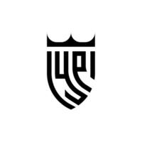 ja kroon schild eerste luxe en Koninklijk logo concept vector