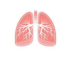 gezond menselijk longen vector geïsoleerd Aan wit achtergrond. hand- getrokken vlak tekenfilm stijl. ademhalings systeem icoon