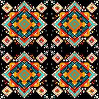 meetkundig etnisch patroon. pixel patroon. ontwerp voor kleding, kleding stof, achtergrond, behang, inpakken, batik. breigoed, borduurwerk stijl. aztec meetkundig kunst ornament print.vector illustratie vector