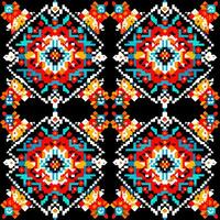 meetkundig etnisch patroon. pixel patroon. ontwerp voor kleding, kleding stof, achtergrond, behang, inpakken, batik. breigoed, borduurwerk stijl. aztec meetkundig kunst ornament print.vector illustratie vector