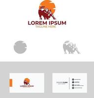 stier logo ontwerp icoon met visitekaartje illustratie vector