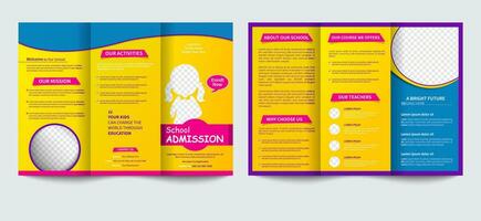 creatief onderwijs drievoud brochure sjabloon ontwerp vector