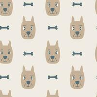 modern pastel gekleurde naadloos patroon met hond en bot vector