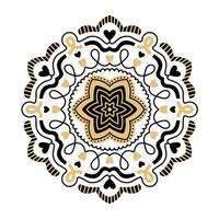 mandala bloem met zwart en goud kleuren vector