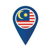 vlag van Maleisië vlag Aan kaart nauwkeurig icoon geïsoleerd blauw kleur vector