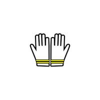icoon van twee handschoenen met twee strepen, handschoen logo vector