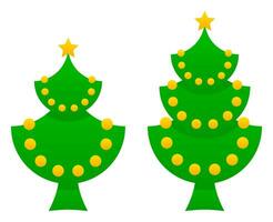 Kerstmis boom icoon, vlak stijl ontwerp geïsoleerd Aan wit achtergrond. vector