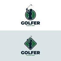 kind golf speler logo ontwerp sjabloon vector