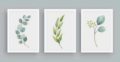 botanische muur kunst aquarel achtergrond. gebladerte kunst bladeren vector