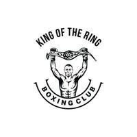 winnaar in boksen ring logo ontwerp premie vector