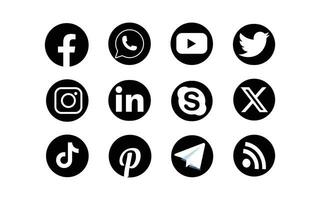 vrij vector sociaal media icoon reeks verzameling.