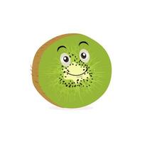 kiwi fruit tekenfilm karakter met groenachtig bruin wazig huid en richten hand- gebaar, voor landbouw of vers voedsel ontwerp. kiwi fruit vector karakters, tekenfilm schattig kiwi fruit tekenfilm emoticons.