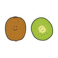 vector illustratie kleur kinderen schattig glimlachen fruit kiwi clip art