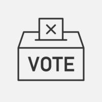 stemmen tegen iedereen. stemming doos met bulletin. verkiezingen icoon. vector