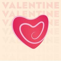 roze hart tekening kunst, Valentijn kaart vector