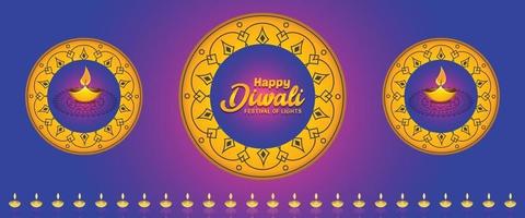 gelukkige diwali banner vector gratis te downloaden