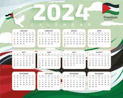 gelukkig nieuw jaar 2024 Engels kalender sjabloon ontwerp vector