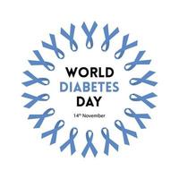 wereld diabetes dag ontwerp met blauw lint patroon gratis vector