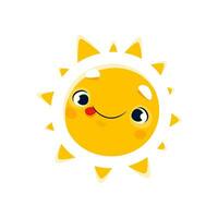 tekenfilm schattig zon karakter, emoji gezicht met tong vector
