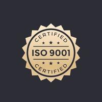 ISO 9001-badge, gouden label vector