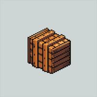 pixel kunst illustratie houten doos. korrelig houten doos. houten doos korrelig voor de pixel kunst spel en icoon voor website en video spel. oud school- retro. vector